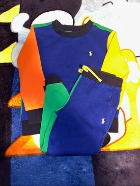 Polo by Ralph Lauren Colorblock Kids Matching Set - Blue, Green, Yellow, Orange